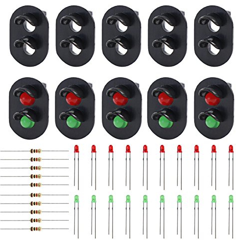 Evemodel 10 STK. Signale LED rot/grün DIY Ampeln Spur H0 / TT / 00 Signal Modellbau NEU