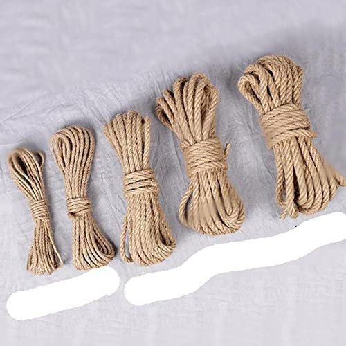 WEDSA Cordón de Hilo de Yute de arpillera Natural de 4-12mm, Cuerda Retro de cáñamo para Manualidades, Manualidades, Embalaje de Regalo, Cuerdas de decoración del hogar de la boda-6MM