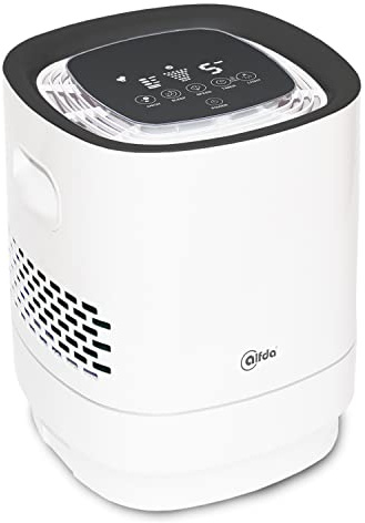 alfda Luftwäscher ALW350 mit HEPA-Filter & Aktivkohlevlies - 250 ml/h Befeuchtung - bis 35 m² - für Allergiker - befeuchtet Raumluft & entfernt 99,5% der Partikel wie Pollen, Feinstaub, Bakterien,…