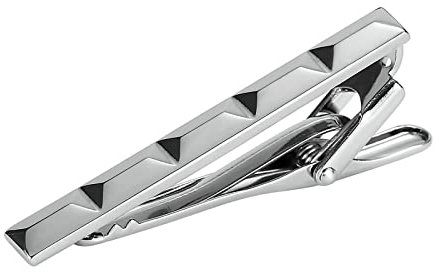 Krawattennadel Silber mit Gravur, Krawattennadel 5CM Edelstahl Pyramiden-Krawattenstange Krawattenklammer Tie Clip Schmuck Geschenke
