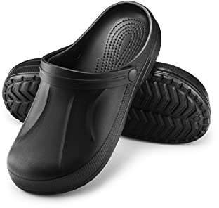ESTRO Gartenschuhe Herren Clogs Gummi - Gartenclogs Herren Männer Gartenschuhe Hausschuhe Gummi Leicht Gummischuhe Für Männer F06 (45, Schwarz)