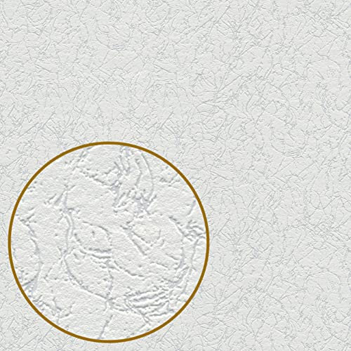 TADESSI Papier peint à peindre | Papier peint non tissé | Blanc | Papier peint uni | Structure | 1 rouleau | TA-01-03938