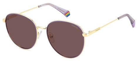 POLAROID PLD 6215/S/X Sonnenbrille, Gold, Violett, 56 Unisex, Erwachsene, Gold Violett, 56