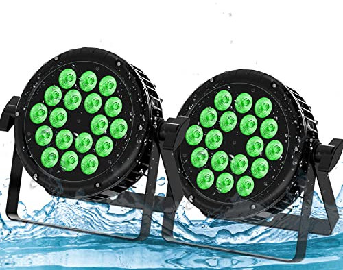 HOLDLAMP 2 PCS 180W IP65 LED Par Scheinwerfer Outdoor, RGBW 18 LED Bühnenlicht Wasserdicht mit Kabel, LED Strahler Party für Party Club Bar Hochzeit Halloween Weihnachten