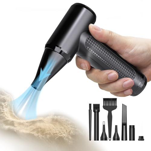 Elektrisches Staubgebläse, Pejevir 3 Gang 150000 U/min Air Duster, USB Wiederaufladbar Druckluftspray PC Reinigungsset mit Reinigungsbürste für PC Laptop Tastatur Auto Kamera Sofa Bürogeräte