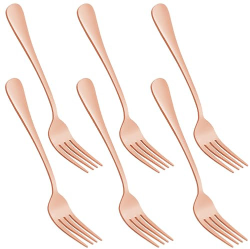 Forchettine da dolce oro rosa 17 cm 6 pezzi Lavabile in lavastoviglie lunga durata uso domestico e per la ristorazione