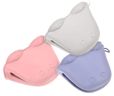 Alipis 3pcs Heatproof Fire Resistant Oven Gloves Hippo Shaped Baking Protector Glove