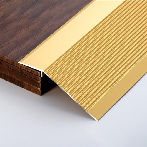 Raouoae Ausgleichsprofil Aluminiumlegierung Eloxiert Länge 90cm*3 Laminat Parkett Übergangsprofil Übergangsprofil Metallprofil Höhen-ausgleich 3-15mm/6-20mm/10-40mm(Gold,Breite: 100 mm)