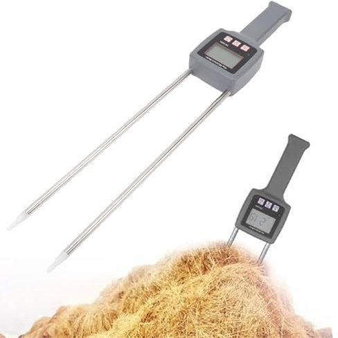 Medidor de Humedad de Heno Portátil TK100H, Probador Preciso de Humedad de Heno con Sonda, Sonda Medidora de Humedad para Heno, Paja de Cereales, Pasto Froage, Leymus Chinensis,