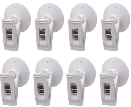 TWEW 4/8 Stück Duschvorhang-Clips mit Saugnapf, Vorhang-Clips, Halter, geschlossenes Wasser, Spritzwasser