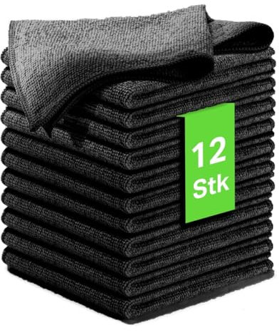 Kemes Lot de 12 chiffons de nettoyage en microfibre pour une utilisation sèche et humide – Chiffon de cuisine en microfibre (12)