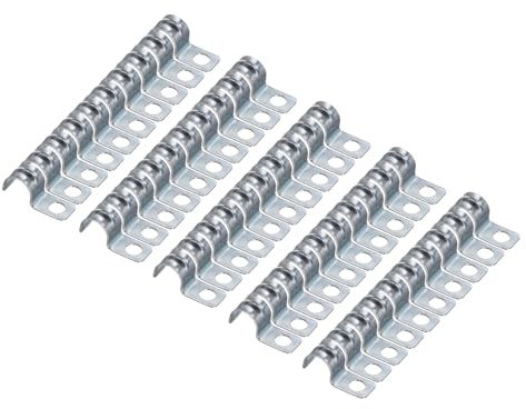 sourcing map 50pcs Conduit Clamp, EMT One-Hole Strap, U Tube Pipe Clamp, 10mm 3/8-Inch Pipe Dia, 6mm 1/4 Inch Hole Dia Rigid Pipe Strap, U Shaped Bracket for Tube Hose Wire Cord Fixing
