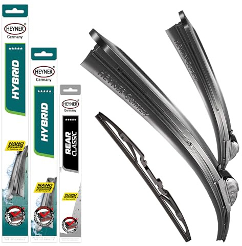 HEYNER® Scheibenwischer mit Heckwischer komp. mit VW GOLF III Variant (07.1993-02.1999) HYBRID Flachbalkenwischer