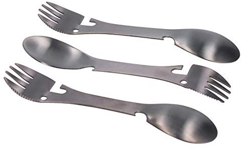 5 in 1 Utility Spork Outdoor Multifunctional Spoon Fork Bottle Can Opener Camping Utensil for Picnic, Hiking, Fishing, Backpacking