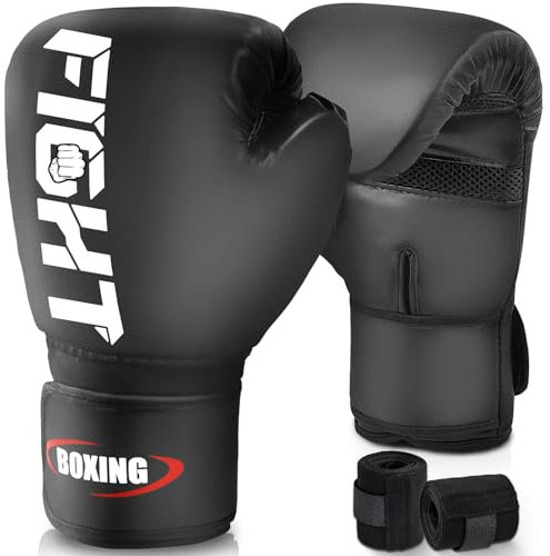 JUOIFIP Boxhandschuhe, Muay Thai Kickboxen Sparring für Lange Haltbarkeit, Männer und Frauen Kickboxhandschuhe für Kampfsport, MMA, Sparring, Muay Thai und Boxen, 14oz
