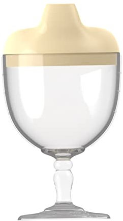 Peosaard Baby Sippy tasse, bébé gobelet gobelet tasse en plastique pour tout-petit tasses d'alimentation de boisse à vin bouteille de lait en verre à vin, gobelets en plastique, jaune