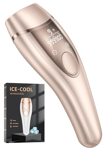 Deplite 21J Epilatore Luce Pulsata con Funzione di Raffreddamento, Epilatore Laser indolore per Donna e Uomo, 9 Livelli di Energia, 999,900 Flashes Luce Pulsata IPL per, Corpo, Ascelle, Bikini