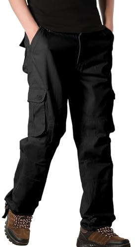 DENGJIAMY - Pantaloni cargo da uomo, per attività all'aperto, atletici, a gambe dritte, casual, con tasche multiple, pantaloni da lavoro da uomo taglie forti
