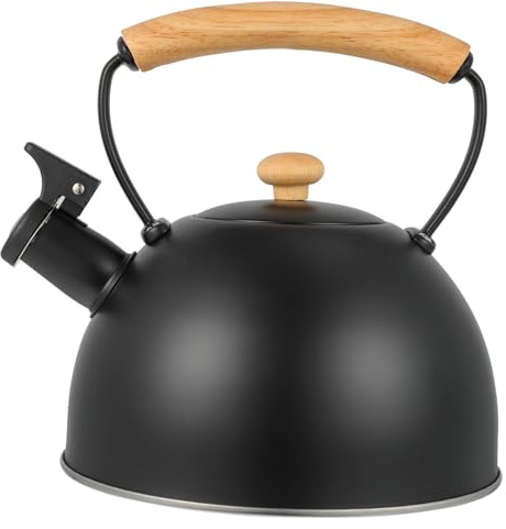 Healifty 1 pièce Bouilloire Siffante Acier Inoxydable avec Poignée pour Maison et Bureau Compatible Gaz et Induction Utilisation pour Eau et Thé Noir Couleur Aléatoire Couleur Aléatoire