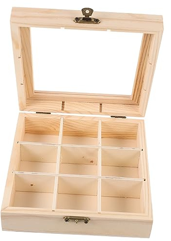 CHICAMPERA Household Tea Bag Holder Coffee Organizer Multi Purpose Wooden Storage Box for Tea Bags Sugar Packets and Snacks for Home Hotels and Restaurants