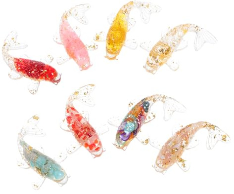 TOKIDNY Kristallfisch Miniatur Koi Fisch Figur Aus Kristall Goldfisch Deko Für Aquarium Wohnzimmer Büro Und Geschäft Glücks-Ornament Als Sammel- Und Tischdekoration 2.36 X 1.97 X 0.71 Zoll