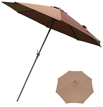 CLSDRZC Garden 7.5' Parasols Double Top Patio Sun Umbrella, Perfect for Outdoor Yard, Beach Commercial Event Market, Camping, Pool Side good