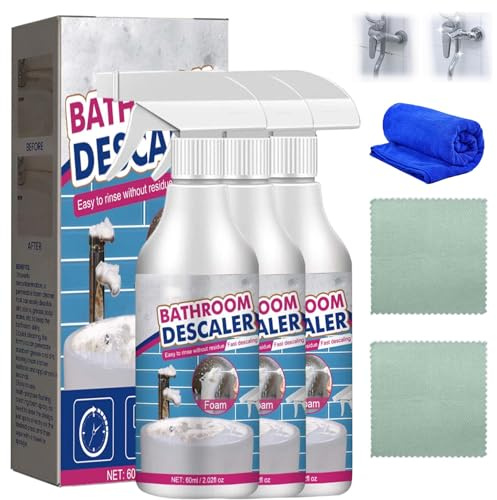 Bathroom Descaler, Bathroom Descaler Schaum, Kalkentferner Dusche Stark,Multipurpose Badreiniger Extra Stark Putzmittel für Glas Kanalisation Toiletten Für Badezimmer, Glas, Waschbecken, Wanne (3)