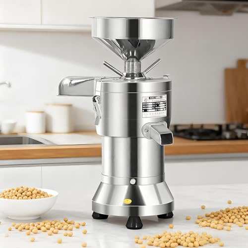 HuanSebesity Macchina per Latte Soia con Separazione delle Scorie,Produttore Latte Noci,Particelle Regolabili,Ruota da 100 Mm E Sacchetti Filtro a100 Maglie,25 kg/H,per Macinazione Fresca