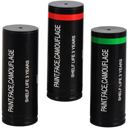 DOITOOL Lot de 3 Sticks de Peinture Faciale Camouflage Militaire, Huile de Camouflage pour Visage Forêt, Crème de Maquillage Corporel Résistante, Portable pour Activités de Plein Air