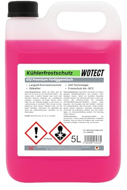 WWotan Solutions WOTECT 5L Kühlerfrostschutz G12 Gebrauchsfertig – Kühlmittel auf MEG-Basis – Silikatfrei & Glycerinfrei – Rot/Rosa – Für PKW, LKW & Maschinen – Korrosionsschutz (1x5L)