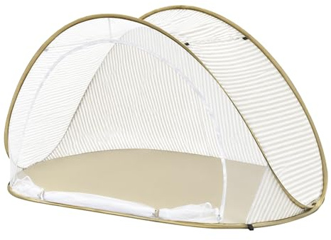 Strandmuschel Pop Up – Großes, Tragbares Strandzelt für 3-4 Personen, Automatischer Aufbau, Sonnenschutz & Wasserdicht, Inkl. Tragetasche & Bodenheringe – für Strand, Camping & Wanderausflüge