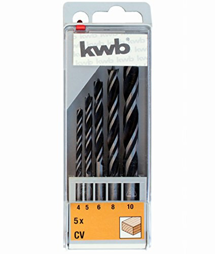 5 tlg. kwb Holzbohrer CV 4-10mm Holzspiralbohrer Made in Germany 514030