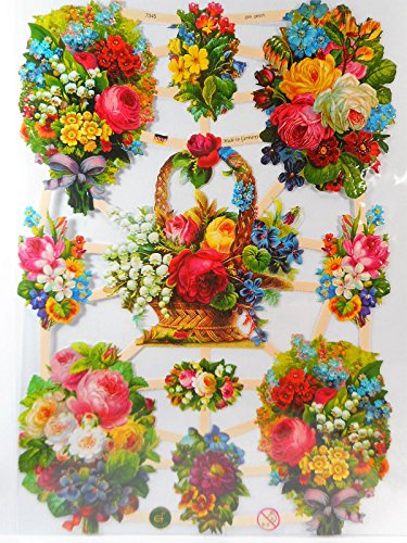 Glanzbilder Blumen Rosen EF 7345 Oblaten Posiebilder Scrapbook Deko GWI 316