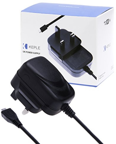 Micro USB (1amp) UK 3 Pin Plug Mains Wall Charging Lead Power Supply Cable Compatible with Doro PhoneEasy 610 612 614 615 8030, Liberto 820, HTC One M9 A9 M8 XL 10, Samsung Galaxy Note 4 3 2 S3
