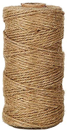 ZARRS Corda di spago, 100 metri di lunghezza in iuta naturale, 2 strati, 1,5 mm, corda di canapa per floristica, biglietti di nozze, fai da te, imballaggio, applicazioni in giardino