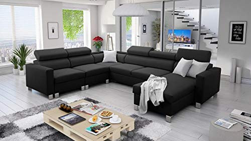 Großes Ecksofa mit Schlaffunktion Wohnlandschaft Pico Polstersofa Couch XXL Sofa 26 (Rechts)