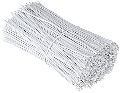 Chingde 200 fascette per cavi, filo rivestito in plastica, fascette per imballaggio, fascette intrecciate in plastica, per impacchettare lavori di fissaggio (bianco)