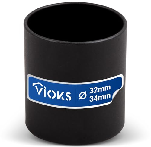 VIOKS Saugrohr-Adapter Reduzierung 32 auf 34mmØ Rohradapter für Staubsauger | Schlauchverbinder Staubsaugeradapter Schlauch Adapter Verbindungsstück