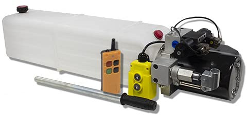Flowfit 24 V DC Doppelwirkendes hydraulisches Kraftpaket mit 18 l Tank, Handpumpe und kabelloser Fernbedienung ZZ016231