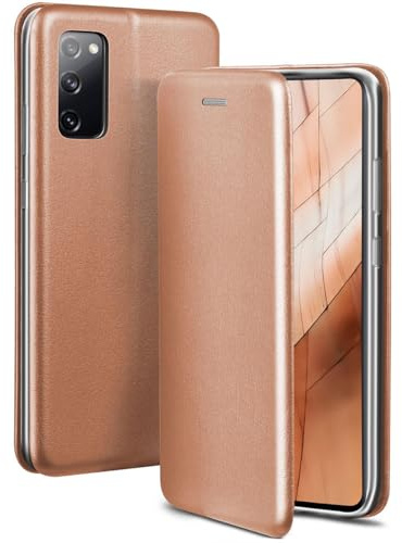 ONEFLOW Business Case für Samsung Galaxy S20 FE/FE 5G Handyhülle klappbar mit Standfunktion, Klapphülle Flipcase Cover Dünn, PU Leder Hülle mit Kartenfach, 360 Grad Schutzhülle, Rosegold