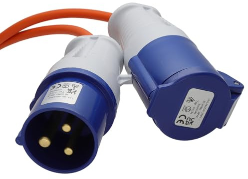 kenable Caravan Motorhome Electric Hook Up Cable 3 Pin CEE 16A Mains Extension Lead 1.5mm² Orange 5m