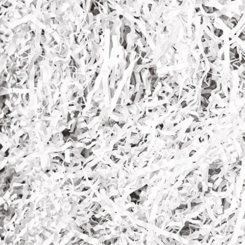 Creavvee 100g Geschreddertes Kraftpapier für Geschenkverpackung, Geschenkbox, Kartonboxfüller, Schutz- und Dekorationsmaterial, Weiss