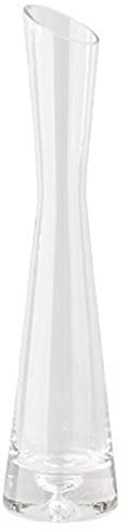 ericotry Vaso da fiori in vetro trasparente soffiato a mano, stelo singolo, obliquo, decorazione per casa, ufficio, matrimonio (25 cm)
