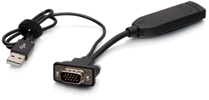 C2G VGA to HDMI Dongle Adapter Converter - Adaptador de vídeo - HDMI, USB a HD-15 (VGA) Macho - Negro
