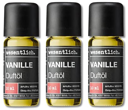wesentlich. Duftöl Set - harmonische Duftkompositionen für Duftlampe, Diffuser und Kerzen – 3er Set Vanille