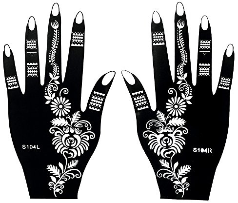2 Stück Tattoo Schablone für Hände Tattoo Vorlagen Tattoo Templates für Henna S104