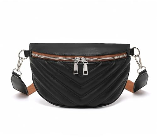 Miss Lulu Damen LB2307 BK/BN Umhängetasche, Schwarz & Braun