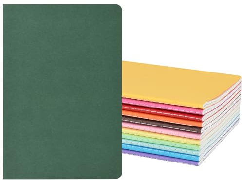 ZCZN Notizbuch A5 liniert, 12 Stück Notizblock, 30 Blatt, Heft für Büro und Schule, 12 Farben