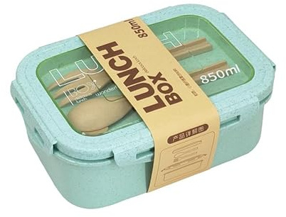 MerwDeeyt Lonchera Bento para adultos, 850 ml con juego de cubiertos, lonchera a prueba de fugas, cajas de aperitivos portátiles para adultos, lonchera con compartimentos para oficina, picnic, viajes
