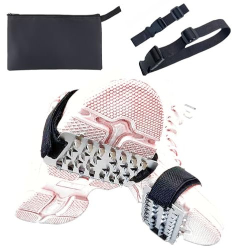 Steigeisen aus Edelstahl für den täglichen Gebrauch, schnelle Schlupf-Eisklampen für Schuhe und Stiefel, Größen 36,5 bis 45,5, Mittelsohle, Eis- und Schneegriffe mit zusätzlichen Riemen, für Männer,